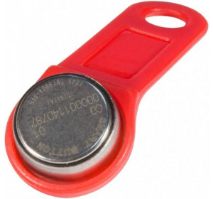 Ключ Touch Memory DS 1990A-F5 (красный) с держателем