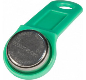 Ключ Touch Memory DS 1990A-F5 (зеленый) с держателем